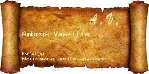 Ambrus Vaszilia névjegykártya